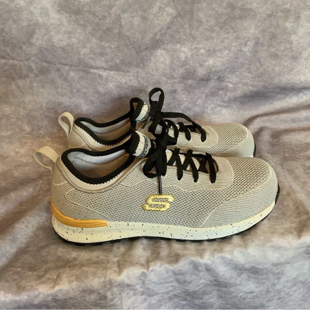 Skechers Composite Toe 8 Shoes Women's Size Bulkin Balran Work Gray Sneakers